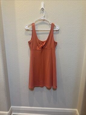 Sleeveless Knot-Front Coral Dress
